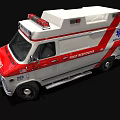 Red And White Ambulance With Emergency Lights And Medical Rescue Design