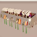 Industrial Engine Cylinder Head With Silver Body Red Springs And Gold Bolts Precision Mechanical Components