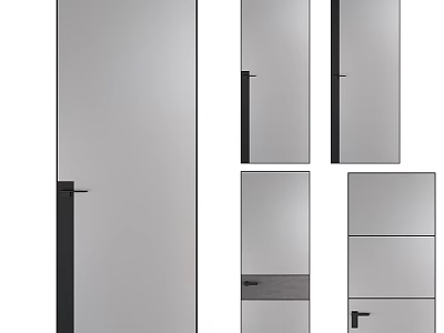 Modern Swing Door Design With Sleek Metal Frame And Various Panel Configuration Options 3d model