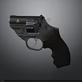 Modern Revolver Firearm With Black Grip And Tactical Design Features