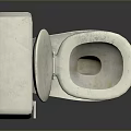 White Toilet Bowl With Open Lid Modern Bathroom Household Essential Fixture