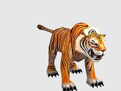 Tech Exhibition Hall Featuring Lifelike 3D Tiger Model For Interactive 3d model
