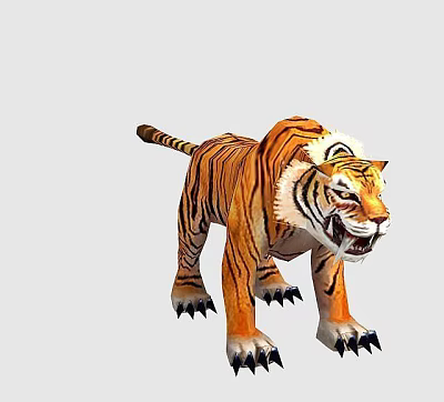 Tech Exhibition Hall Featuring Lifelike 3D Tiger Model For Interactive 3d model