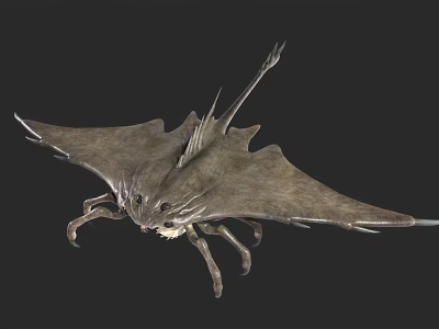 Prehistoric Flying Animal With Large Wings Long Tail And Sharp Claws 3d model