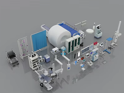 Essential Medical Devices Including Surgical Instruments Hospital Beds and Patient Monitors 3d model