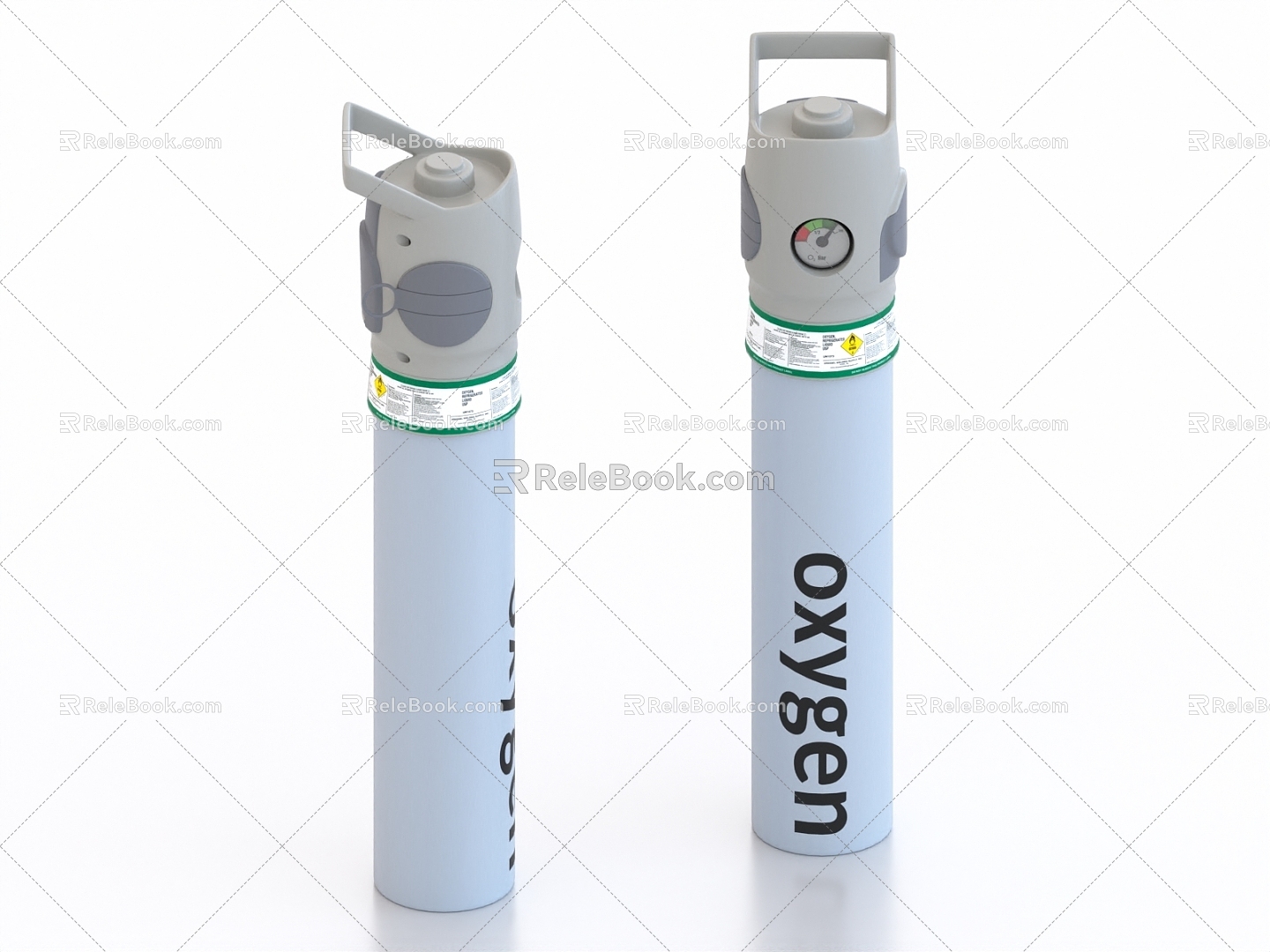 Medical oxygen cylinder oxygen tank 3d model