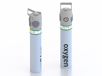 Medical oxygen cylinder oxygen tank 3d model