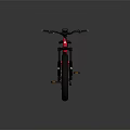 Red Electric Fat Tire Mountain Bike With Suspension Fork And Black Wheels