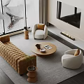 Modern Sofa Coffee Table Combination Sofa Coffee Table 3d model