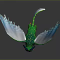 Vibrant 3D Dragon Animal Art With Green Body Blue Red Wings Detailed Design