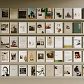 Books And Magazines Neatly Arranged On Light Colored Bookshelves With Various Cover Designs