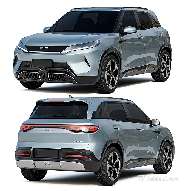 Modern SUV Car with Streamlined Exterior LED Headlights LED Taillights and Black Rims 3d model 