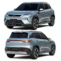 Modern SUV Car with Streamlined Exterior LED Headlights LED Taillights and Black Rims