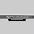 Sleek Black Modern Television with Slim Design Stand and Audio Integration Features