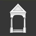 White Gazebo Structure With Gray Roof Columns And Simple Base Design