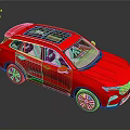 Red SUV With Modern Exterior Design Black Sunroof And Silver Alloy Wheels On Reflective Surface