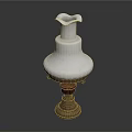 Elegant White Vase Shaped Ceramic Decorative Furniture With Brass Base
