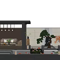Garden Landscape Design With Pergola Seating Area Water Fountain Green Plants And Outdoor Lighting
