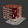 Multi Story Building With Red Roof Beige Walls And White Tiled Entrance Area
