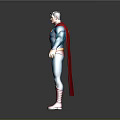 Superman Game Movie Character 3D Render With Blue Suit Red Cape Yellow Belt S Logo