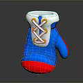 3D Model Stylish Boxing Glove With Blue Red White Design And Laces