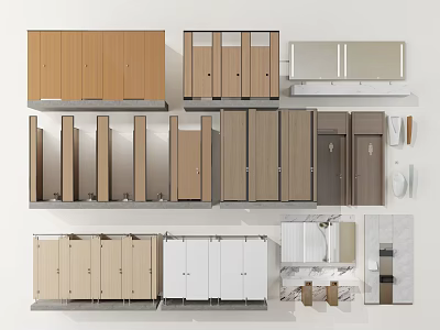 Various Wooden White And Grey Cabinet Designs For Home Storage Solutions 3d model