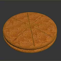 Orange Round Dessert Cake Sliced Into Sections With Textured Surface And Smooth Edges