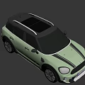 Stylish Green Mini SUV With Black Stripes Black Roof And Alloy Wheels Design