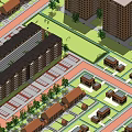 Aerial View of Residential Community With Multi story Buildings Parking Lots and Green Spaces