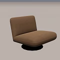 Beige Fabric Single Sofa with Black Round Base Modern Minimalist Design 3d model