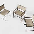 Modern Leisure Chairs In Three Designs With Metal Frames And Fabric Seats