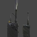 Two Black Tactical Weapon Communication Devices With Antennas And Durable Build 3d model