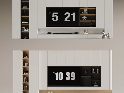 Modern White TV Stand Design With Open Shelves And Integrated Storage 3d model