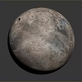 Moon Sphere Surface With Craters On Gray Background And Reflection