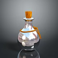 Elegant Transparent Glass Bottle With Cork Stopper And Yellow Rope Decoration