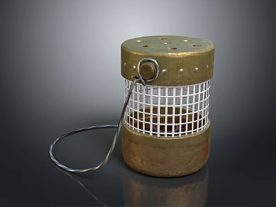 Small Animal Enclosure With Metal Grid Design And Hanging Chain Feature 3d model