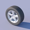 High Quality Automotive Tire With Silver Star Spoke Alloy Wheel And Black Rubber