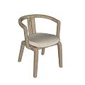 Wooden Children's Chair With Green Cushion Curved Backrest And Simple Design For Kids Room