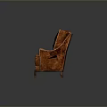 Artistic Brown Multi-Person Sofa With Textured Surface Unique Design And Wooden Legs