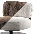 Brown Velvet Single Sofa With Swivel Metal Base And Comfortable Design