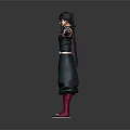 Game Movie Character In Green Outfit With Black Straps And Open Arms Pose