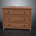 Classic Wooden Chest Of Drawers With Three Spacious Drawers Simple Design Natural Finish