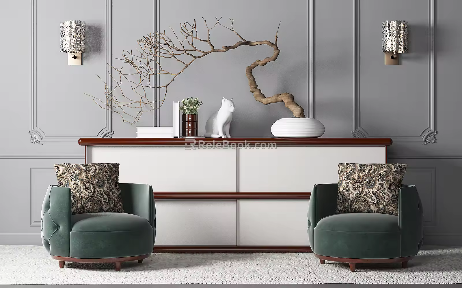 Modern Casual Sofa Combination Side Cabinet Casual Sofa 3d model