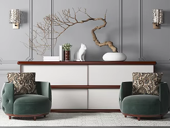 Modern Casual Sofa Combination Side Cabinet Casual Sofa 3d model