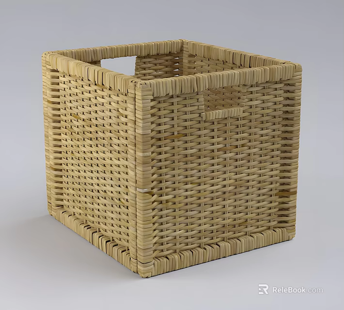 Woven Square Storage Basket With Dual Handle Design For Home Organizing 3d model 