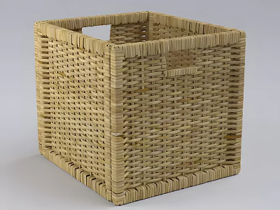 Woven Square Storage Basket With Dual Handle Design For Home Organizing 3d model