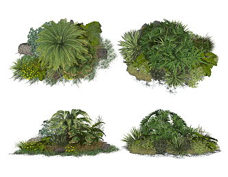 Modern Shrub Dwarf Shrub Flowers Shrub Turf Vegetation 3d model