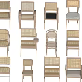 Various Stylish Leisure Chairs With Rattan Seats And Wooden Frame Designs