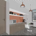 Modern Leisure Area With Colorful Hexagonal Ceiling Marble Floor And Sofa