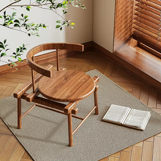 Log-style leisure chair 3d model